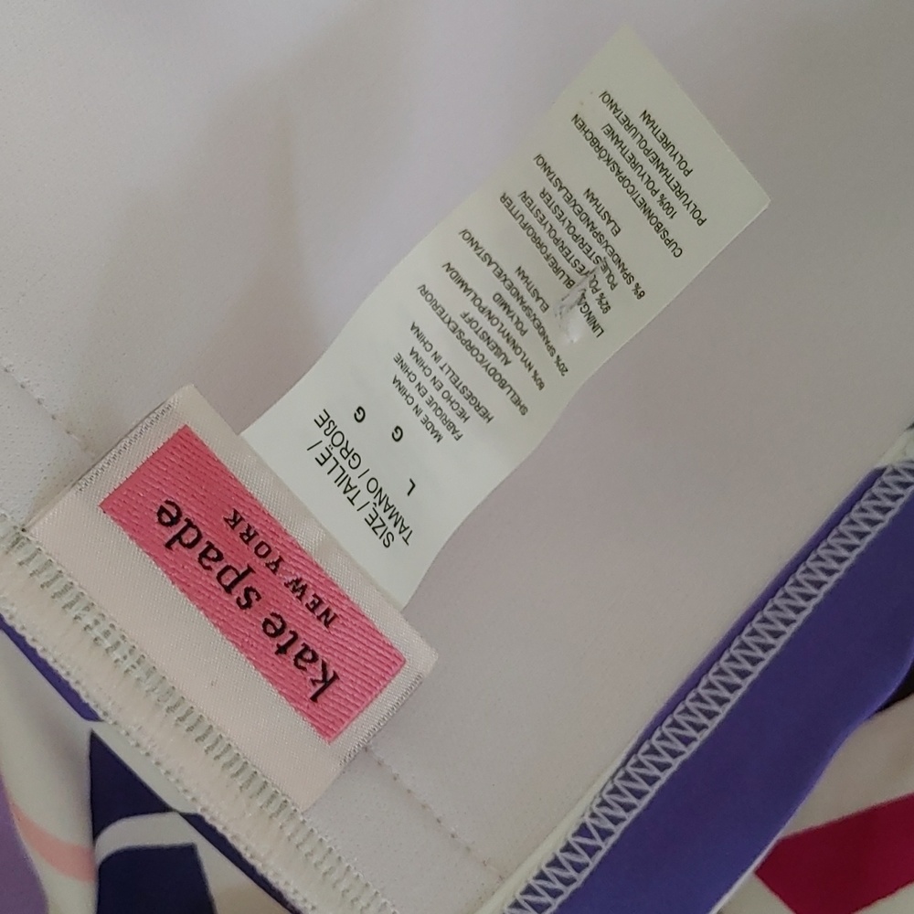 Kate Spade Geobrella 2 PC Multicolor High Waisted Swimsuit Size L - Picture 9 of 12